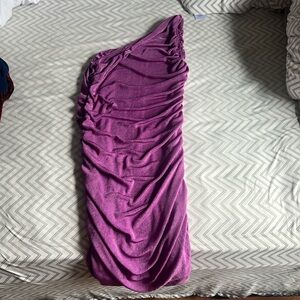 WORN ONCE Amazon mini one shoulder bodycon purple dress